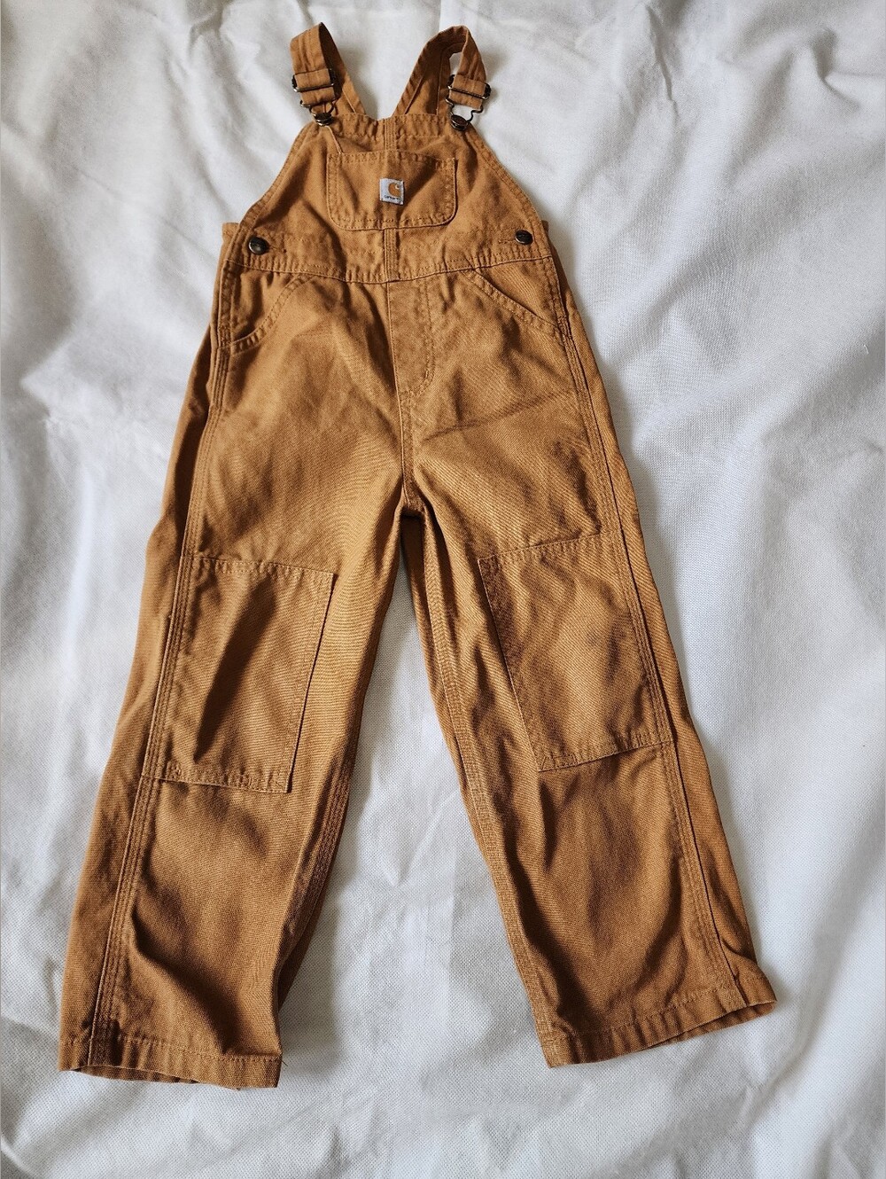 Carhartt Kids Tan Duck Canvas Overalls Size 4T